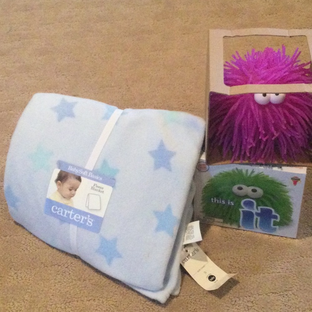 Carter’s Fleece Baby Blanket & This is It Fun Toy